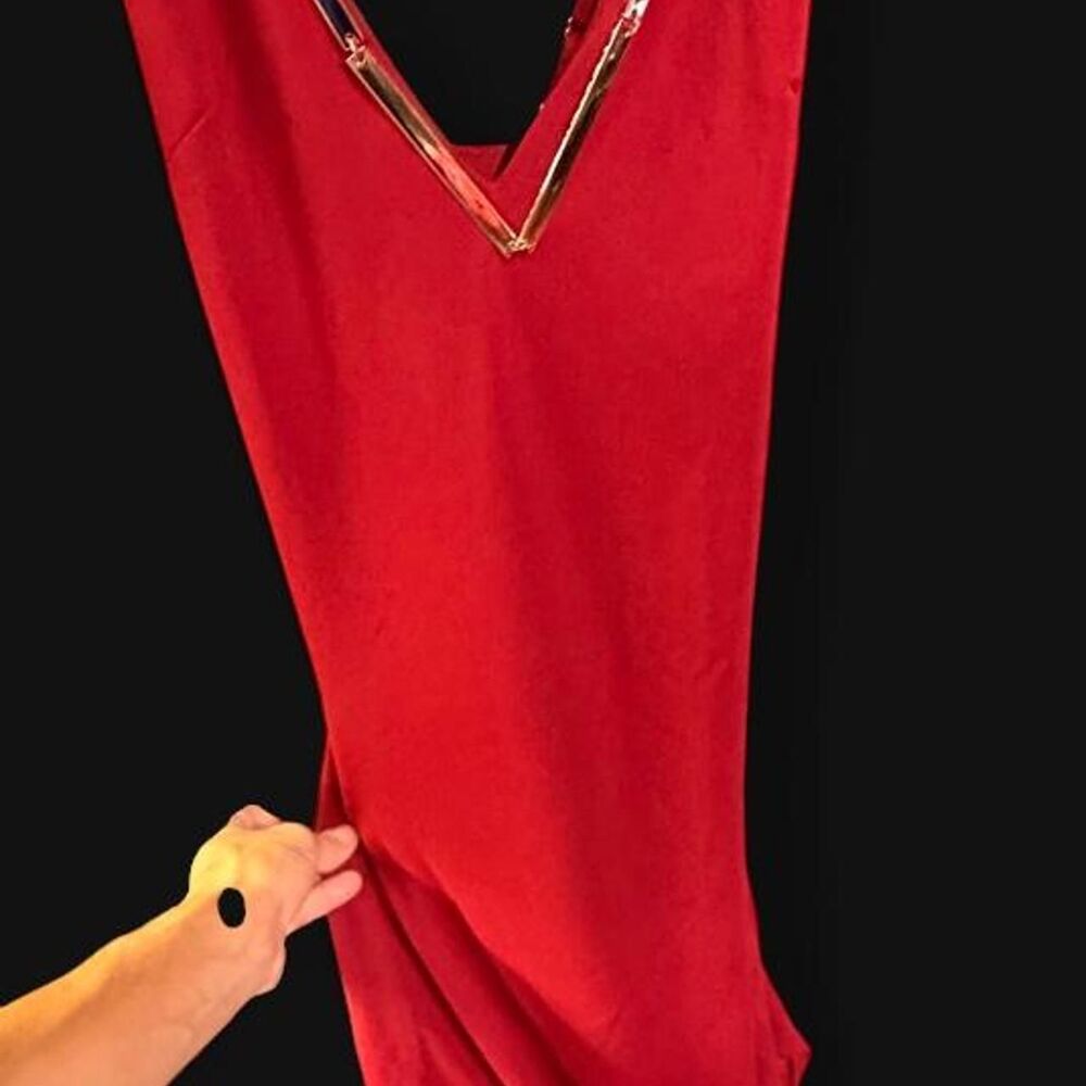 Women's Red and Burgundy Dress